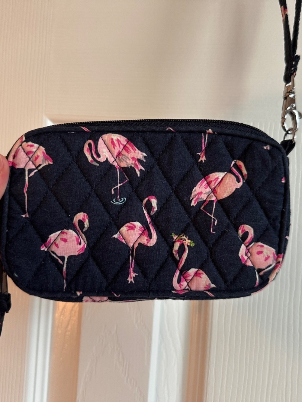 Vera Bradley RFID Crossbody Wallet Wristlet Retired Print (Flamingo Fiesta) - Picture 2 of 10